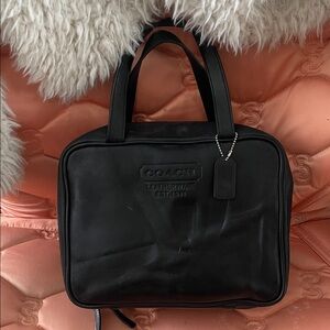 Coach Black Leather Toiletry Bag